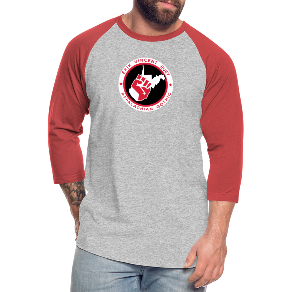 Fist of Justice EVH Baseball T-Shirt - heather gray/red