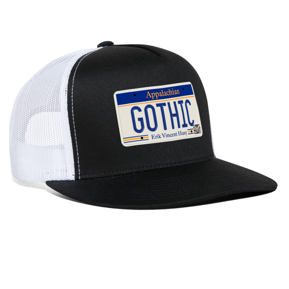 Appalachian Gothic License Plate EVH Trucker Hat - black/white