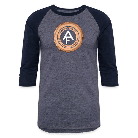 Appalachian AF Gray Baseball T-Shirt - heather blue/navy