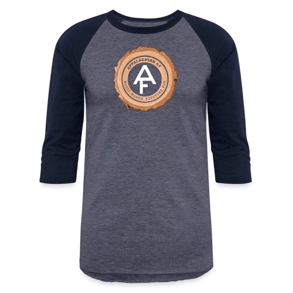 Appalachian AF Gray Baseball T-Shirt - heather blue/navy