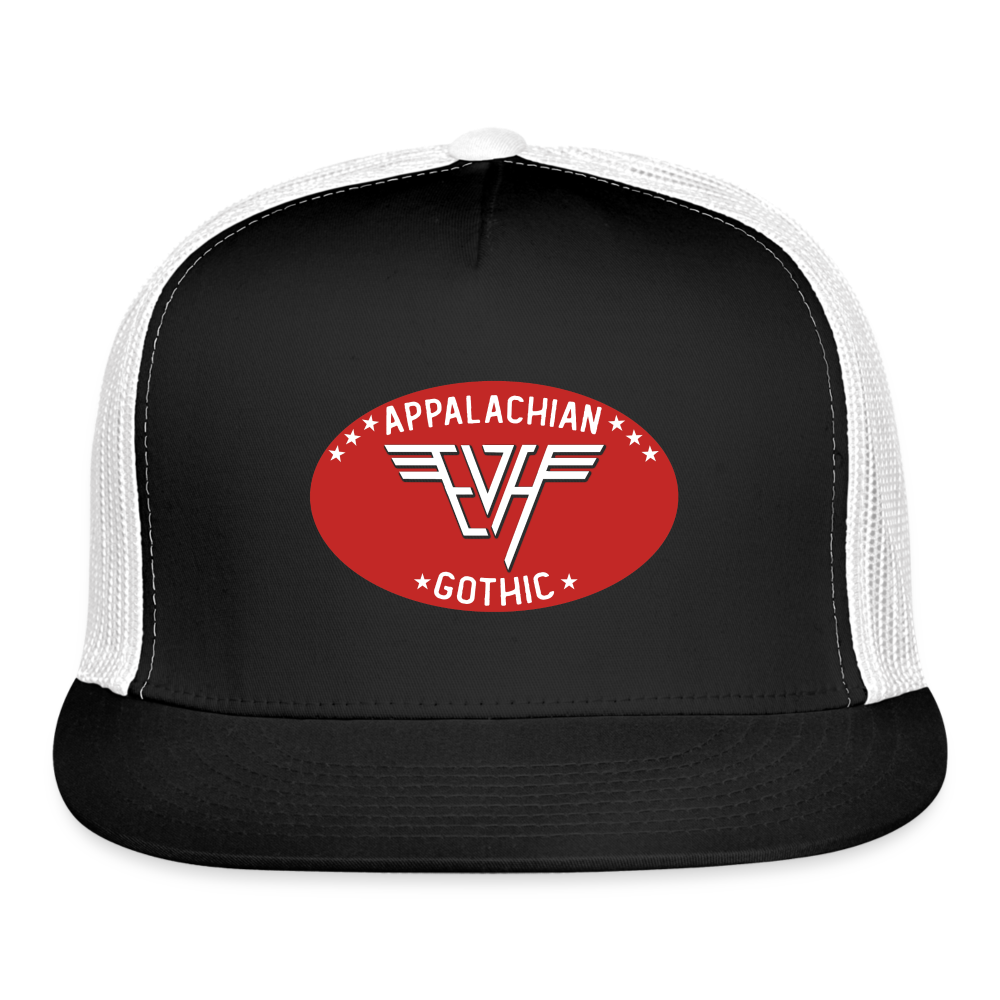 Appalachian Gothic EVH Wings Trucker Hat - black/white