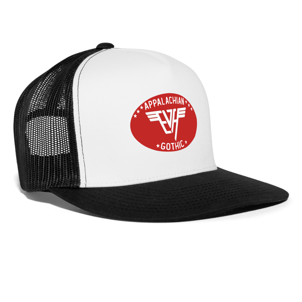 Appalachian Gothic EVH Wings Trucker Hat - white/black